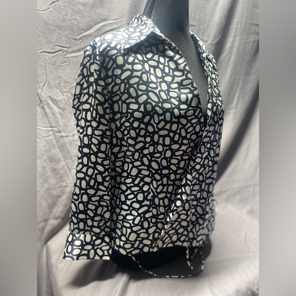 Ice Tops - ICE Animal Print 100% Silk Wrap Blouse Blazer Size M EC